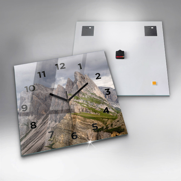 Square glass wall clock Rocky Mountains