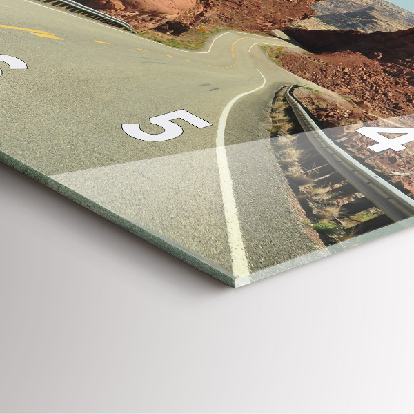 Square glass wall clock Route 66 in the US