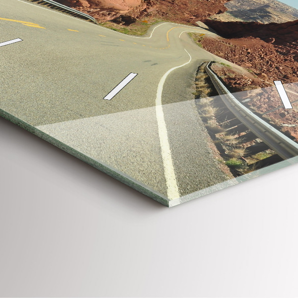 Square glass wall clock Route 66 in the US