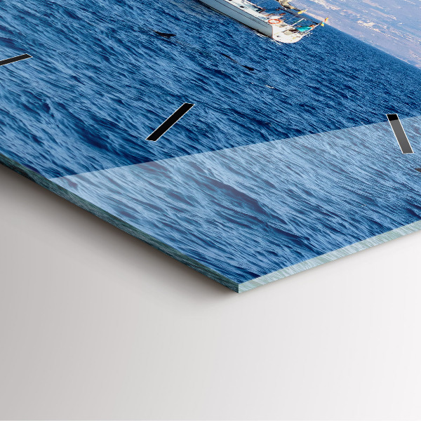 Square glass wall clock Yacht in Tenerife