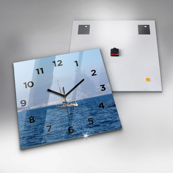 Square glass wall clock Yacht in Tenerife