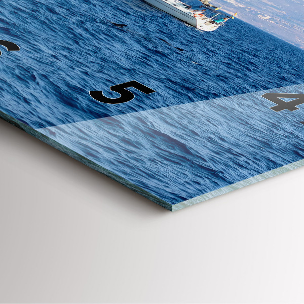 Square glass wall clock Yacht in Tenerife