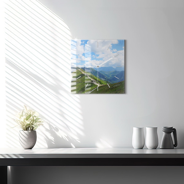 Square glass wall clock Kasprowy Wierch Zakopane