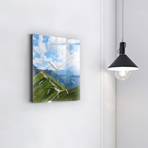 Square glass wall clock Kasprowy Wierch Zakopane