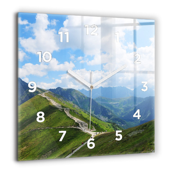 Square glass wall clock Kasprowy Wierch Zakopane