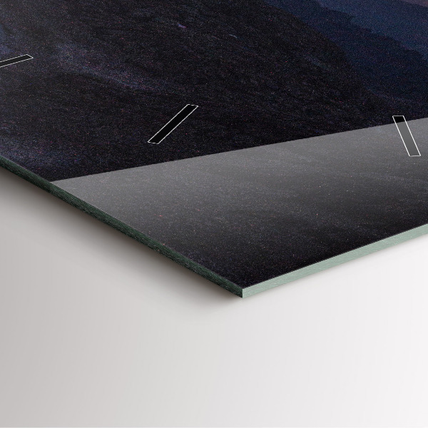 Square glass wall clock Mountains at sunset