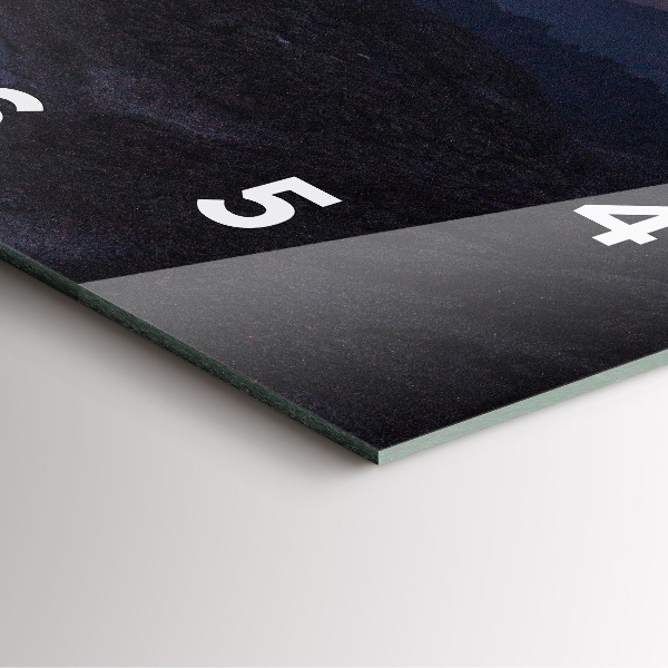 Square glass wall clock Mountains at sunset