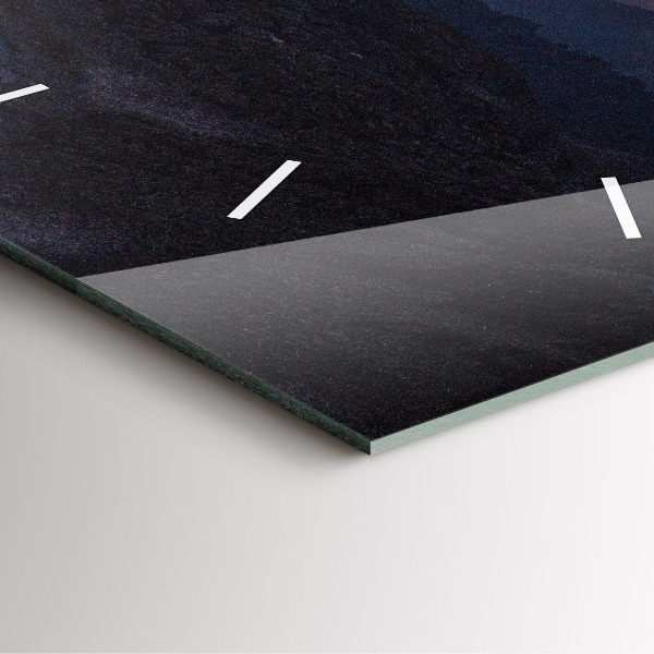 Square glass wall clock Mountains at sunset