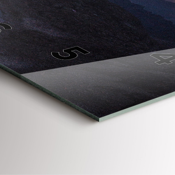 Square glass wall clock Mountains at sunset