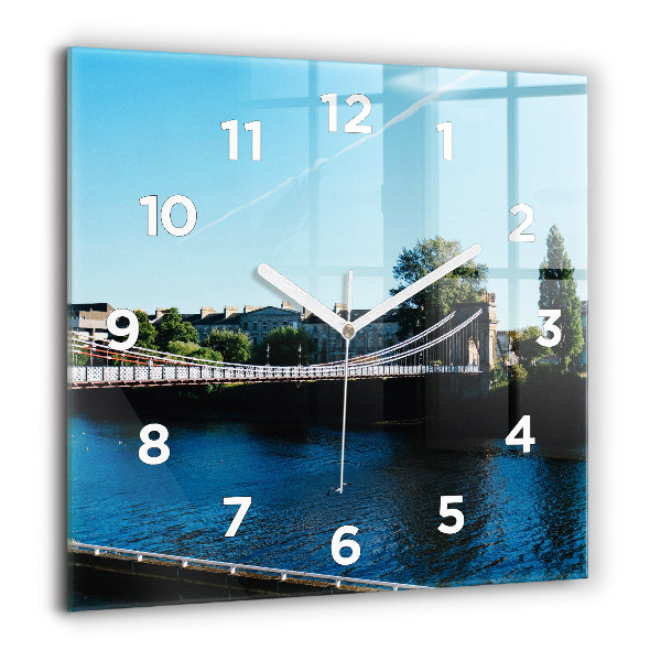 Square glass wall clock Southportland Scotland