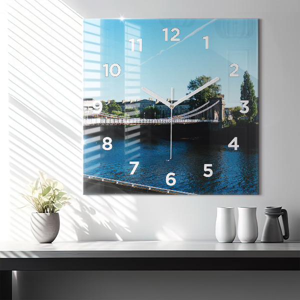 Square glass wall clock Southportland Scotland