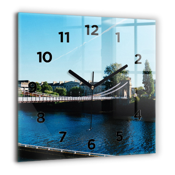 Square glass wall clock Southportland Scotland