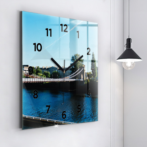 Square glass wall clock Southportland Scotland