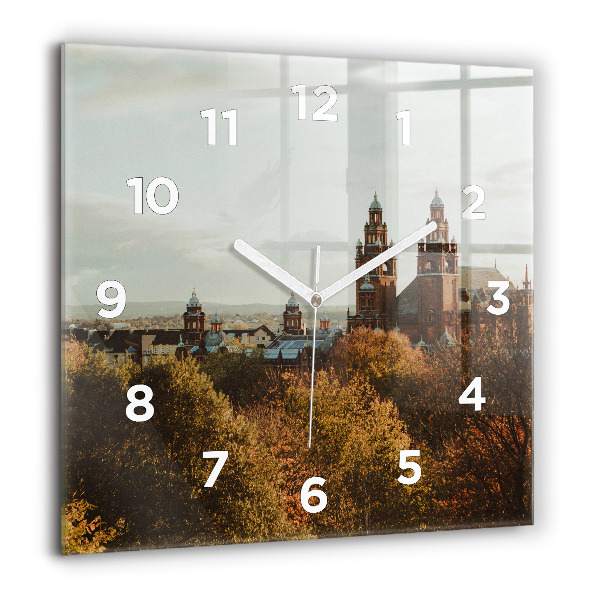 Square glass wall clock Glasgow Art Gallery