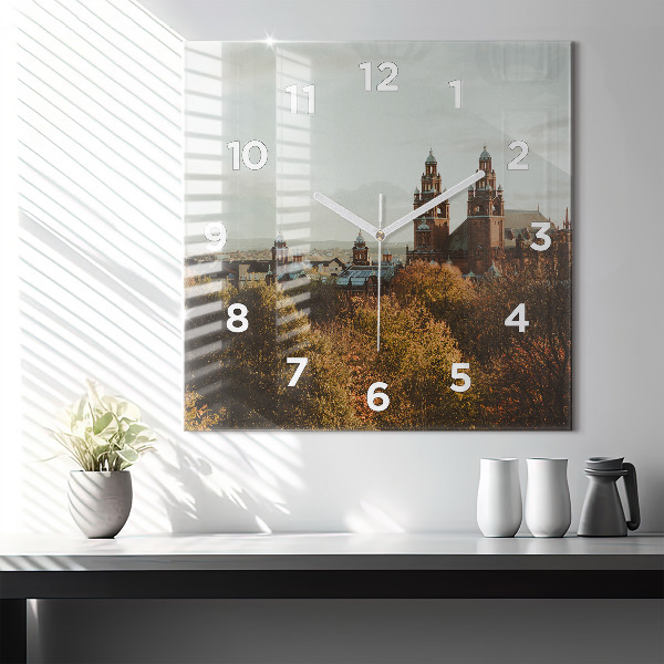 Square glass wall clock Glasgow Art Gallery