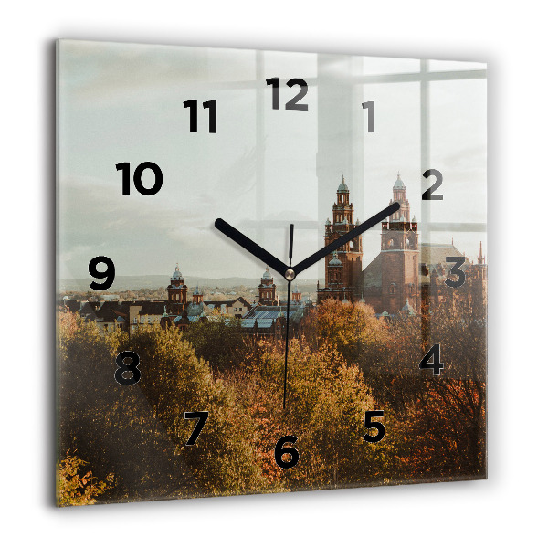 Square glass wall clock Glasgow Art Gallery