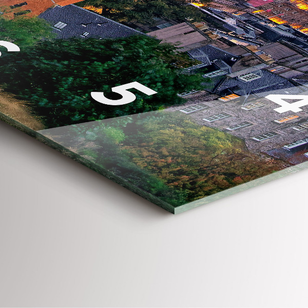 Square glass wall clock Edinburgh from Calton Hill