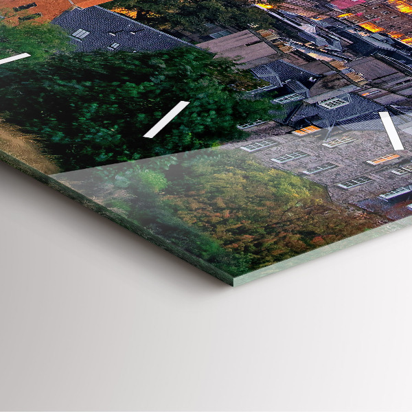 Square glass wall clock Edinburgh from Calton Hill