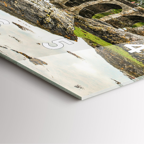 Square glass wall clock Eilean Donan Castle Scotland