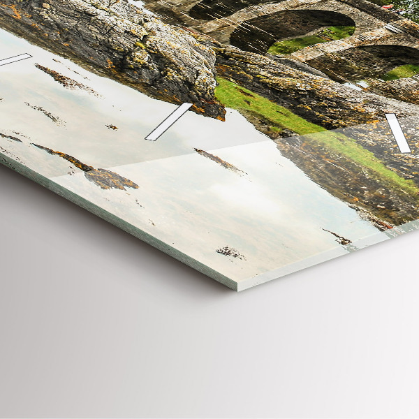 Square glass wall clock Eilean Donan Castle Scotland