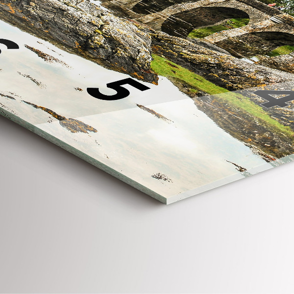 Square glass wall clock Eilean Donan Castle Scotland