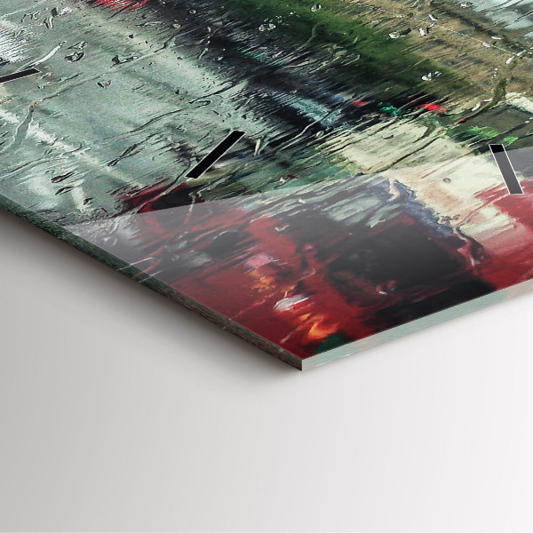 Square glass wall clock Rainy London