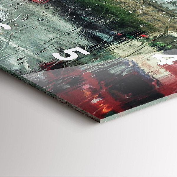 Square glass wall clock Rainy London