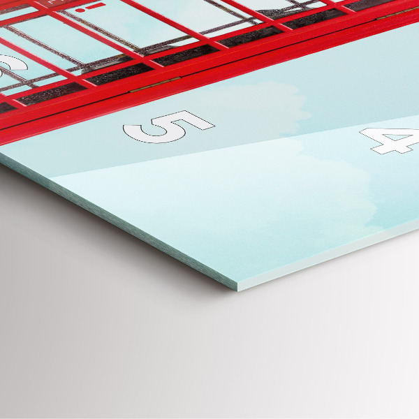 Square glass wall clock Public phone