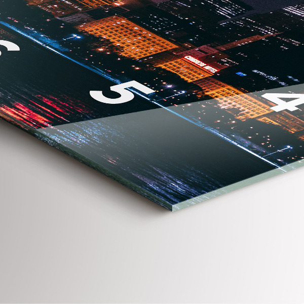 Square glass wall clock Chicago Cityscape