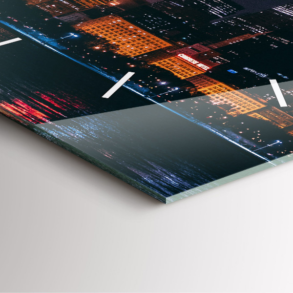 Square glass wall clock Chicago Cityscape