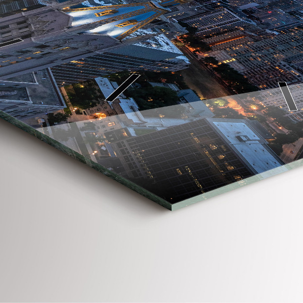 Square glass wall clock Photo of Chicago