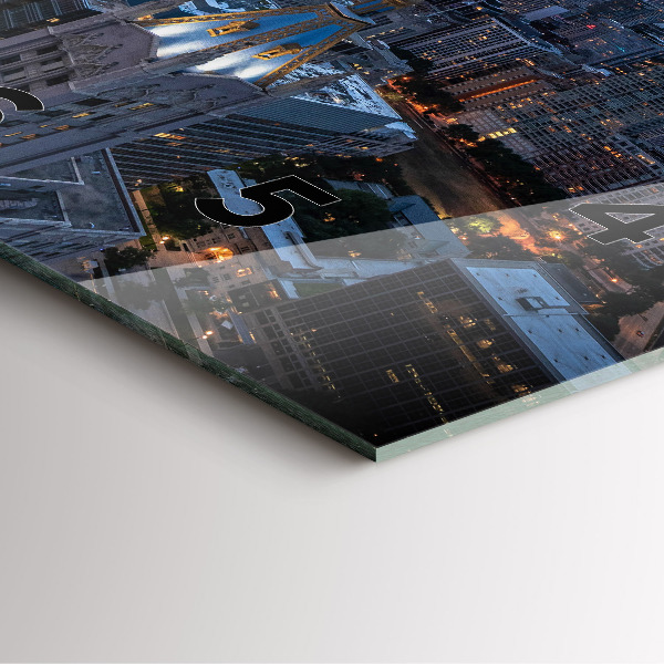 Square glass wall clock Photo of Chicago