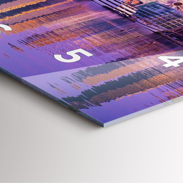 Square glass wall clock View of the skyscrapers of the USA