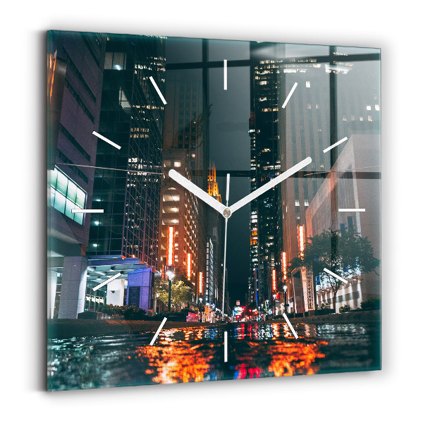 Square glass wall clock Hilton Houston