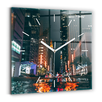 Square glass wall clock Hilton Houston