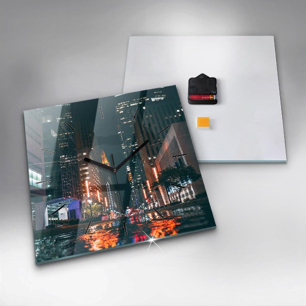 Square glass wall clock Hilton Houston