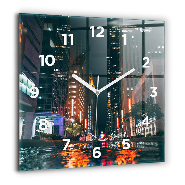 Square glass wall clock Hilton Houston