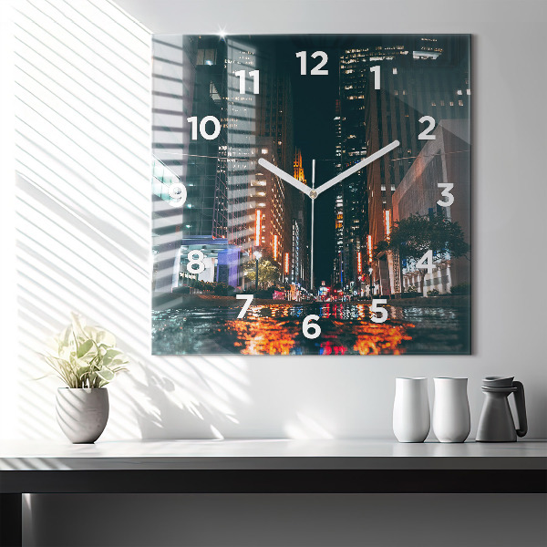 Square glass wall clock Hilton Houston