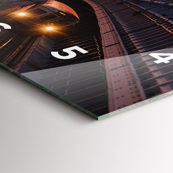 Square glass wall clock Benjamin Franklin Bridge