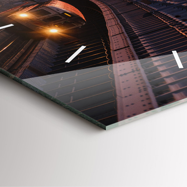 Square glass wall clock Benjamin Franklin Bridge