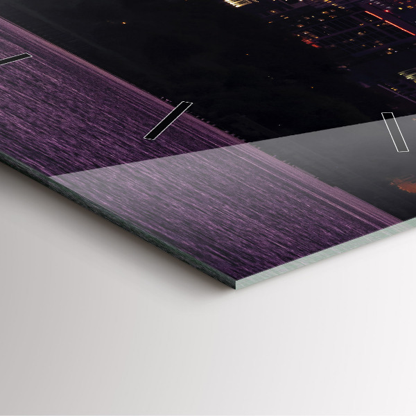 Square glass wall clock Philadelphia City Skyline