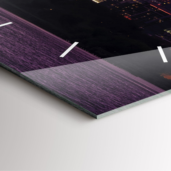 Square glass wall clock Philadelphia City Skyline