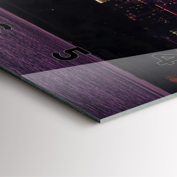 Square glass wall clock Philadelphia City Skyline