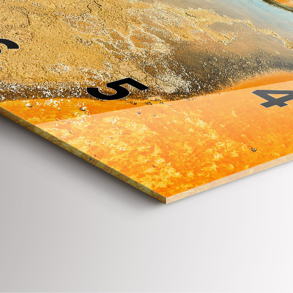 Square glass wall clock Lake with Mountains