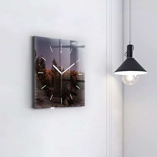 Square glass wall clock Rocky Yosemite Road