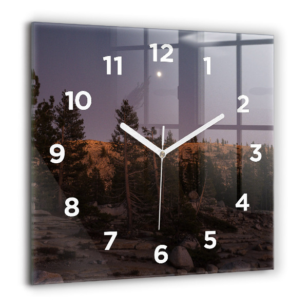 Square glass wall clock Rocky Yosemite Road