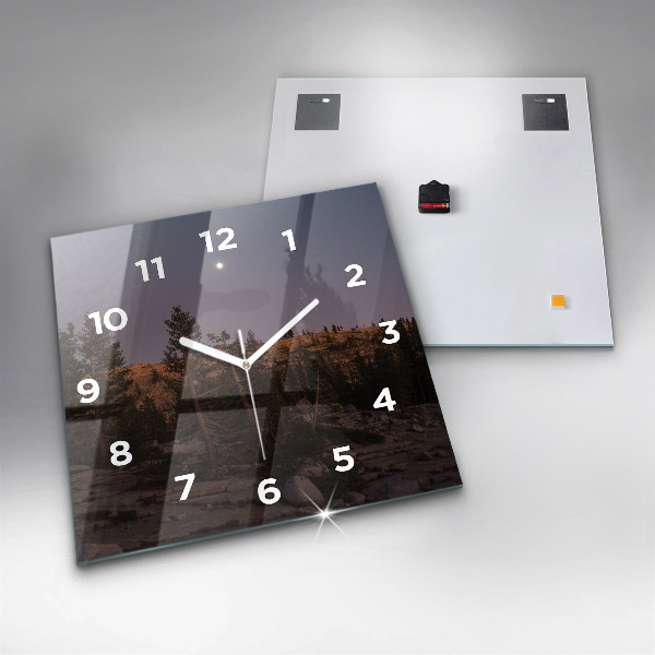 Square glass wall clock Rocky Yosemite Road