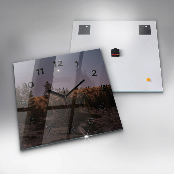 Square glass wall clock Rocky Yosemite Road