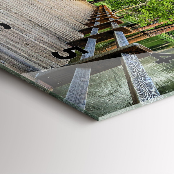 Square glass wall clock Yosemite Wooden Bridge