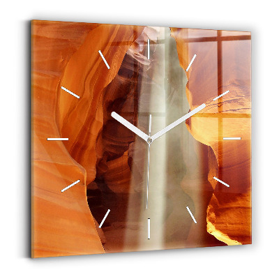 Square glass wall clock Desert Canyon
